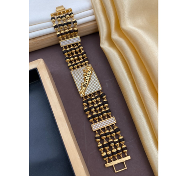 Gold Plated jaguar Rudraksha  Bracelet