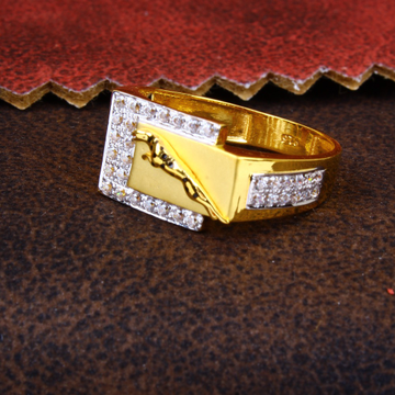 gold cheetah design cZ diamond Ring 141 by 
