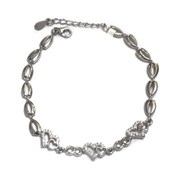 925 sterling silver heart shape bracelet mga - brs...