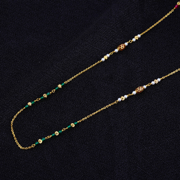 Ladies 22K Gold Delicate Single Line Fancy Mala-AC...