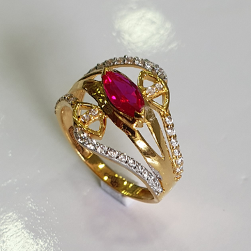 22k 91.6 Gold Pink stone diamond fancy design ring by 