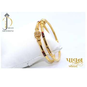 22KT / 916 Gold Plain casual Bangles For Ladies KK... by 