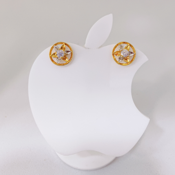 22k Gold Round Star Shape Ledies Earring by 
