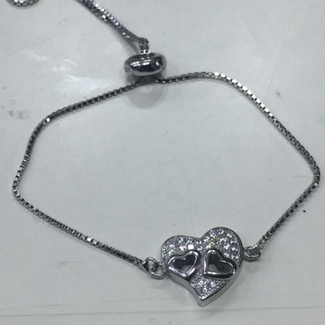 925 sterling silver  heart shape  cZ diamond  brac... by 