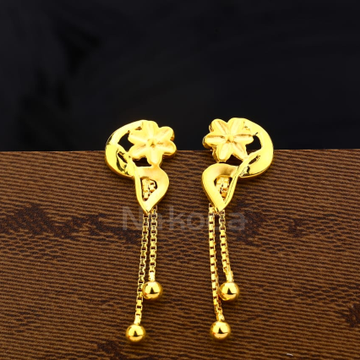 916 Gold Hallmark Designer Ladies Plain Earrings L...