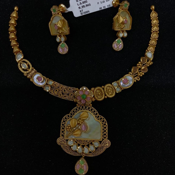 gold royal necklace set by 