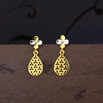 Ladies 22K Gold Plain Earring -LPE37