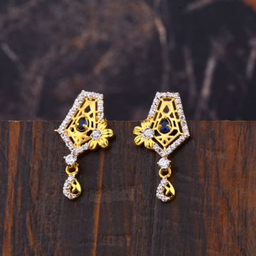 Ladies 22K Gold Diamond Earrings -LFE171