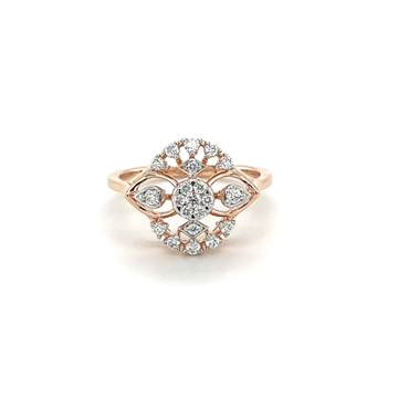 14k Rose Gold Ring with Diamond Blossom in VVS EF...