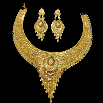 One gram gold plain design necklace by 