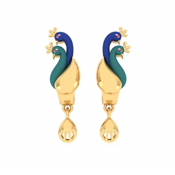 22kt gold attractive peacock design earring pj-e01... by 