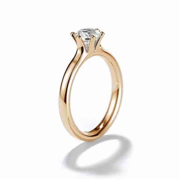 18KT Rose Gold Real Diamond Solitaire Wedding Ring by 