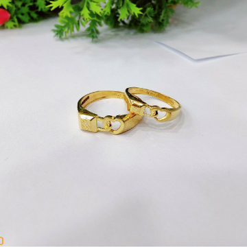 916 gold lock with heart couple ring by 