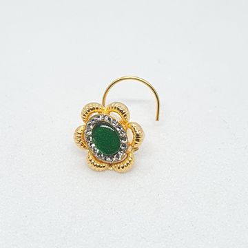 Gold Green Diamond Ladies Nose Pin by 