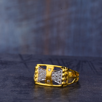 22KT Cz Stylish Hallmark Gold Men's Ring MR679