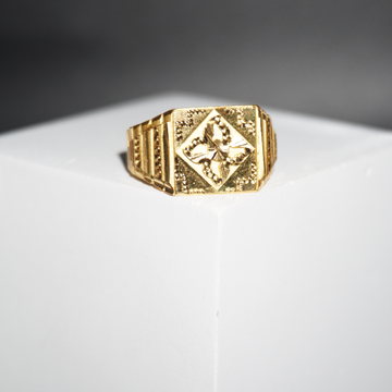 916 Gold Yellow Plain Traditional Ring