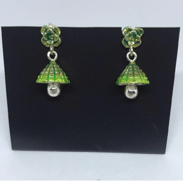 92.5 silver enamel zumki earrings by Veer Jewels