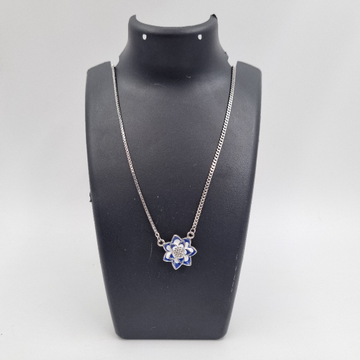 Indigo Blue Flower Chain Pendant
