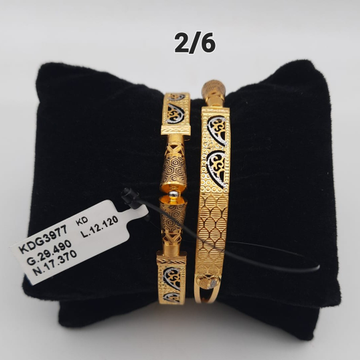 22K Gold Antique Bangle Kada by Saideep Jewels