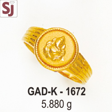 Ganpati gents ring diamond gad-k-1672