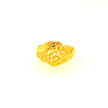 22k Gold Plain Leaves Ring by 