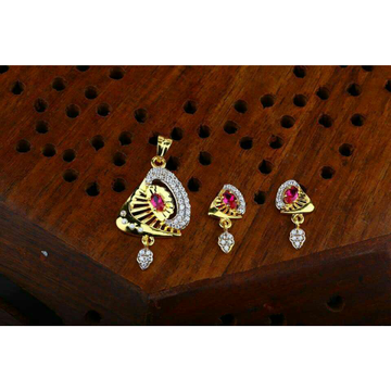 Gold Cz Fancy Pendent Set 916