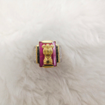 22K Gold Ashok Stambh Design Ring by Simandhar Ornament