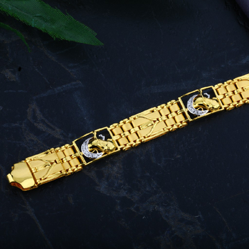 Mens 22K Diamond Cz Gold Fancy Bracelet-MCB17