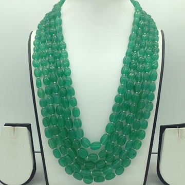 Natural Green Flourite Carving 5 Line Necklace JSS0194