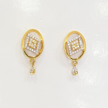 22.k 91.6 Gold Fancy Diamond Earrings by 
