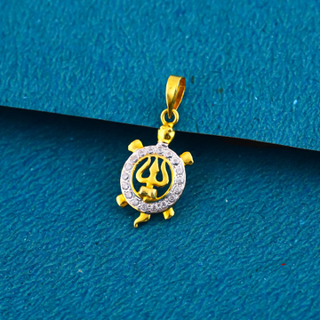 18k gold tortoise with trishul exclusive  pendant by 