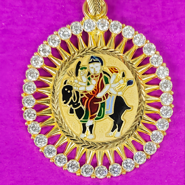916 Gold Meladi Maa mina pendant by Saurabh Aricutting