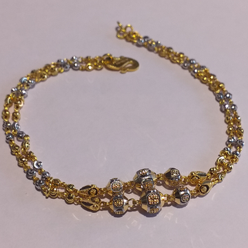 91.6 Gold Two Line Sangam Balls Ladies Bracelet by 