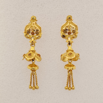 22K 916 Gold Exclusive Hanging Earrings by 