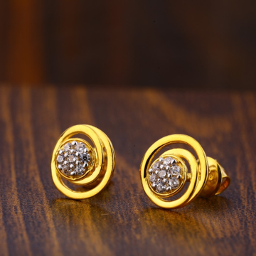 22CT Gold CZ Hallmark Designer Ladies Tops Earring...