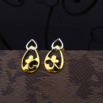 Ladies 22K Gold Plain Designer Earring -LPE94