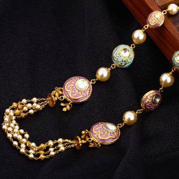 916 Gold Hallmark Designer Antique Chain Mala AC19...