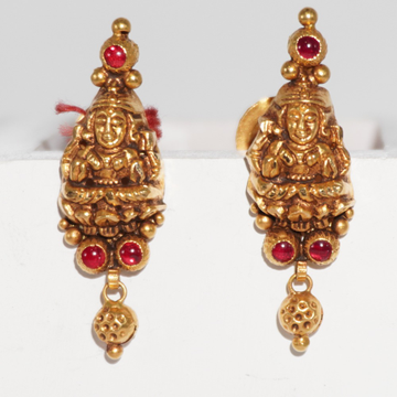 22kt gold temple design  traditional earrings