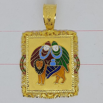 916 Gold Fancy Gent's Chamunda Maa Pendant