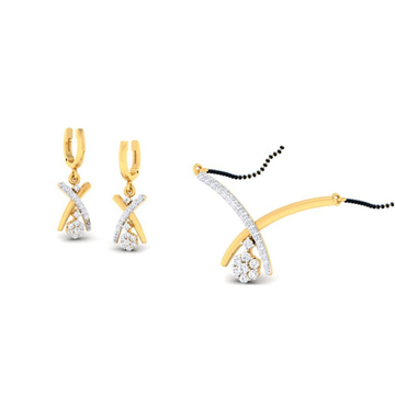 22k gold cz gleam pendant set by 