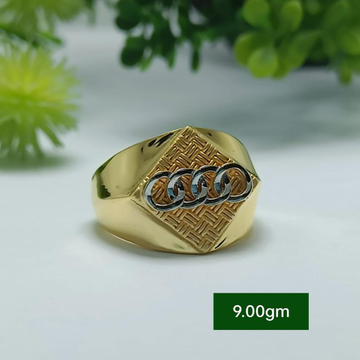 22K Gold Audi Symbol Ring For Men by 