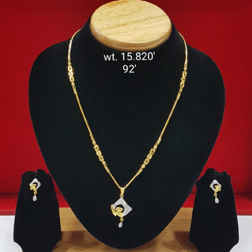 22 k Gold Fancy Necklace Set by Zaverat Jewels Hub Pvt. Ltd.