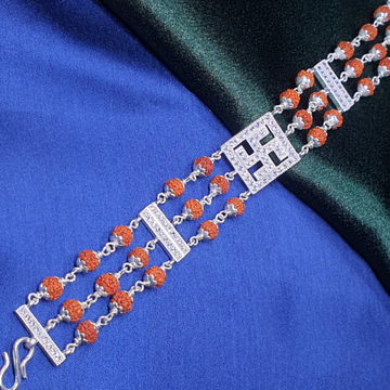 Silver Rudraksh Diamond Rakhdi by 