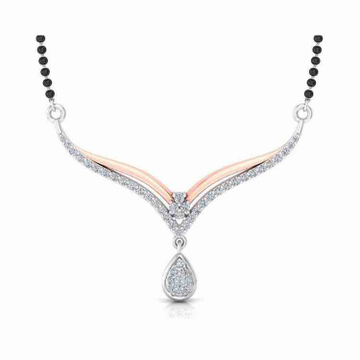 18KT Rose Gold Antique Mangalsutra With Diamond Pe... by 
