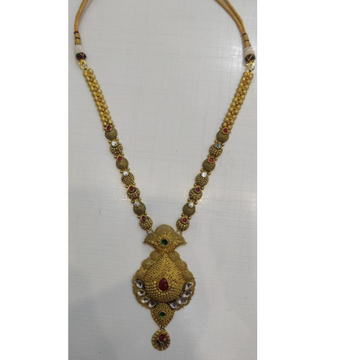 22KT gold Ethnic Design Long Necklace  by 