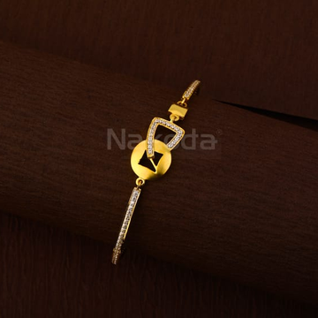 750 Gold CZ Ladies Designer Kada Bracelet LKB201