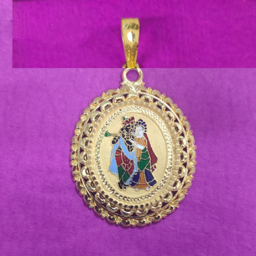 916 Gold Minakari Radhakrishna Fancy Pendant by Saurabh Aricutting