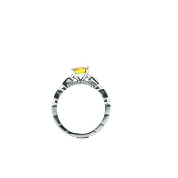 925 siver yellow solitaire ring