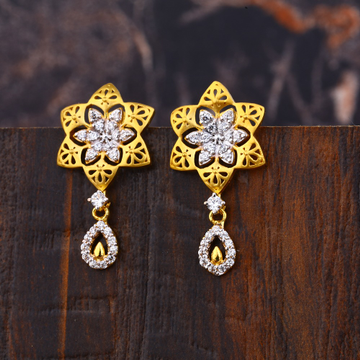 Ladies 916 Gold Fancy Diamond Earrings -LFE231