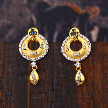 Ladies 22K Gold Round Earring -LFE248